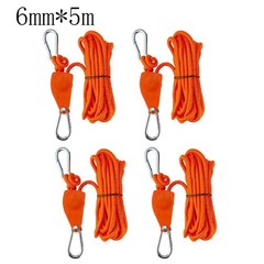 4pcs Outdoor Pulley Adjuster Set with Reflective Rope for Camping and Garden