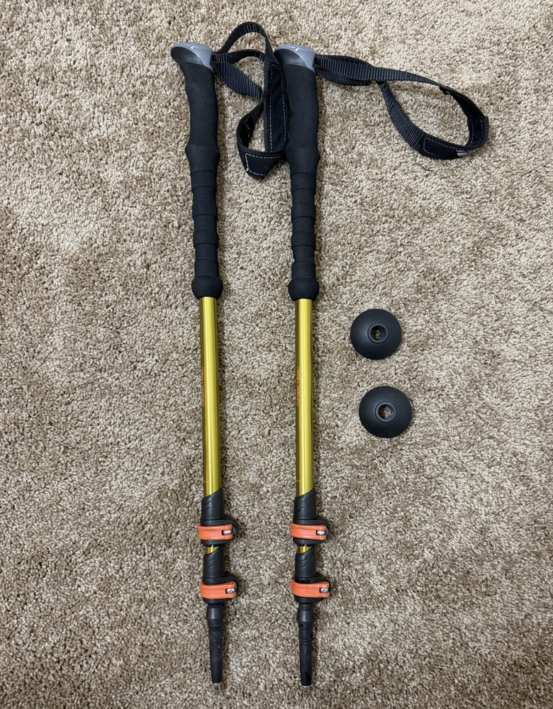 Ozark Trail Adjustable Trekking Poles Pair External Lever Lock Gold/Black