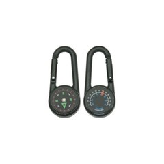 Explorer Compass / Thermometer In One With Integrated Carabiner Black Casing