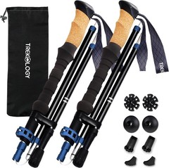 Travel-Friendly Trek-Z Cork Grip Trekking Poles – Folding Design for Adventurers