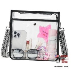 Clear Bag for Stadium Events 12x12x6, Clear Purses Stadium Black Guitar Strap