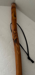 Brazos Rustic Walking Stick/Hiking Staff Handcrafted Leather Lanyard 39 1/2 Inch