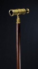 Spyglass Brass Telescope Cane Victorian Style Mahogany Wood Walking Hiking Stick
