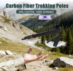 Carbon Fiber Hiking Poles 2pcs, Collapsible Nordic Trekking Poles,Cork Handle…