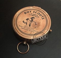 Vintage Vintage Brass Nautical Poem Compass American Boy Scouts Handmade Gi
