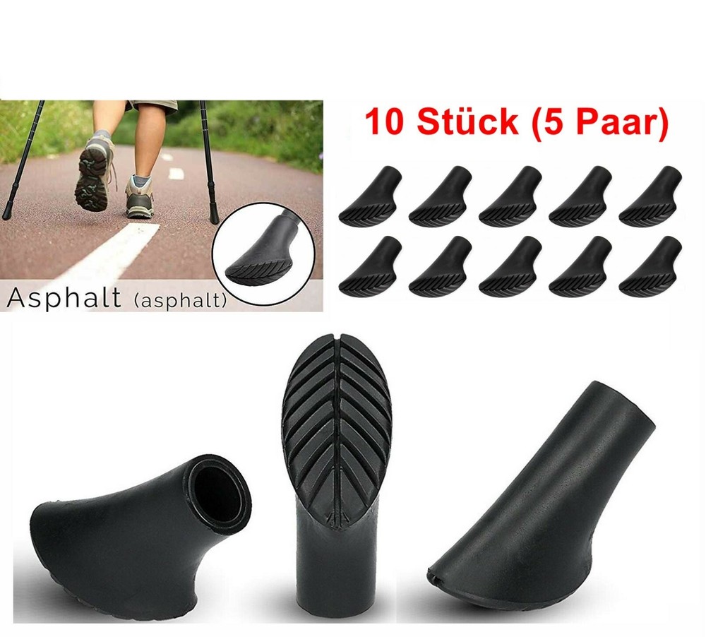 10 x Walking Tarmac Pads Rubber Pads Replacement Feet Trekking Poles Grip Pads x
