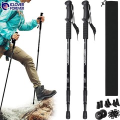 2PCS Trekking Hiking Poles Walking Sticks Adjustable Aluminum Alpenstock w/ Tips