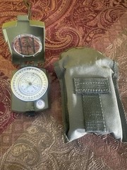 SE Military Lensatic And Prismatic Sighting Survival Emergency Compass And Pouch