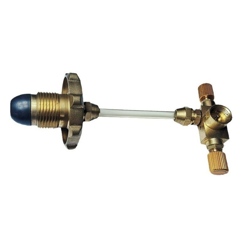 Brass Inflation Valve Adapter Designed for Flat Fuel Canisters and Stoves