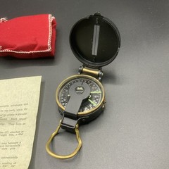 VINTAGE Lensatic Engineer Compass Your Direction Protector Original Box w/ Pouch