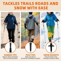 Collapsible Trekking Poles Hiking Lightweight Foldable Hiking Poles 2 Pack