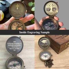 Personalized Brass Compass – To My Son Brass Compass – Graduation Gift For Him.
