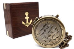 Handmade Engraved Brass Compass with Thoreau’s Go Confidently Quote | Inspira…