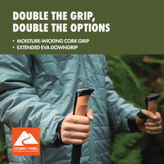 Ozark Trail Aluminum Quick Lock Folding Trekking Poles Cork Grip 2 Pack