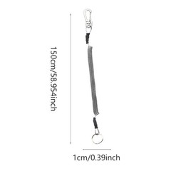 6Pcs Durable Fishing Lanyards Retractable Elastic Ropes Grey PU Material