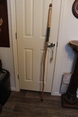 Custom Made Red Oak Walking Hiking Stick with Antler Morel Mushroom Carving