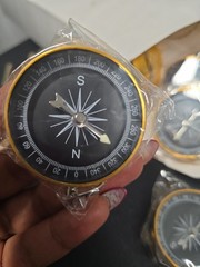 New Individually Wrapped Small Gold Aluminum Compass – 50 Pieces