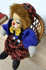 Artist doll porcelain doll clown 22 cm collector rarity Vintage
