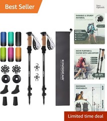 7075 Aluminum Trekking Poles – Ergonomic Cork Grip & Quick Flip Adjustable Lock