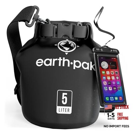Waterproof Dry Bag – Roll Top Waterproof Backpack Sack Keeps Gear Dry 5L Black