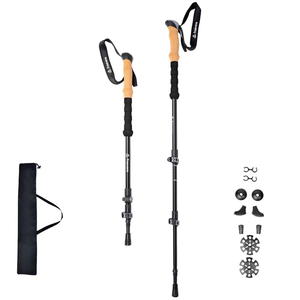 Adjustable Trekking Poles – 7075 Aluminum Hiking Poles with Cork Grip, Quick …