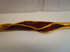 Wood Walking Stick 39.5″ Vintage Handmade Wood Macrame Wall Hanging Top💙