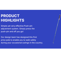 Decathlon Trekking/Hiking Pole Stick MT100 (Adjustable Push-Pin, Compact Design)