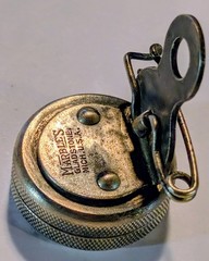 Vintage Marbles Compass, White Face Gladstone MI. Pin Back Brass, Hunting Hiking