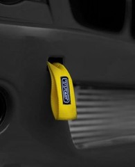 Fabric Tow Loop Strap Fixed Length for Front or Rear Bumper, High Yellow