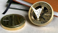 Brass Nautical Antique Brass and Copper Sundial Compass Clock Gift decor Item