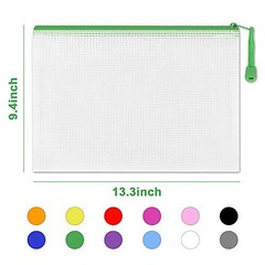 24PCS Plastic Mesh Zipper Pouch, Zipper Bags, Letter Size/A4 Size Waterproof