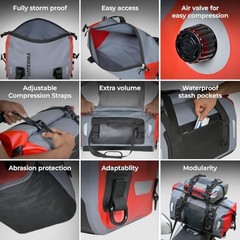 DryBag Motorcycle Tailbag – 100% Waterproof Dry Bag I Universal Luggage & 55L