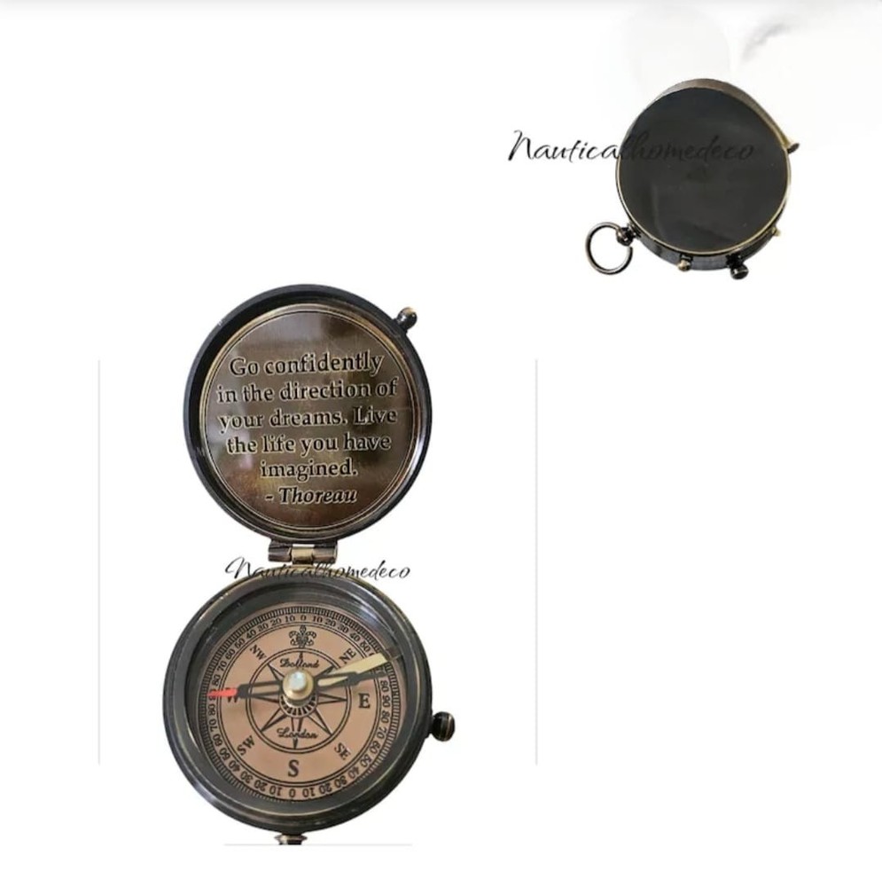 Custom Engraved Working Brass Compass-Personalized Unique Gift for Her, Him