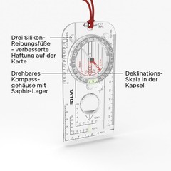 Durable Hiking Compass with Glow In The Dark Feature and Declination Adjustment