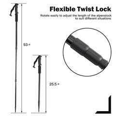 Costway 2 PACK Trekking Walking Hiking Sticks Poles Anti-Shock Alpenstock