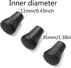 8pcs Assorted Replacement Tips Hiking Stick Walking Trekking standard, black