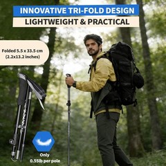 Aluminum Alloy 7075 Adjustable Collapsible Hiking Pole – 1 Pack