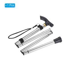 Trekking Poles, Collapsible Hiking Pole 33-37 Inch Folding Aluminum Alloy Silver