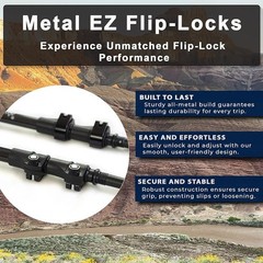 Ultra Strong Carbon Fiber Trekking Poles Adjustable Collapsible W/ EZ Flip Lock