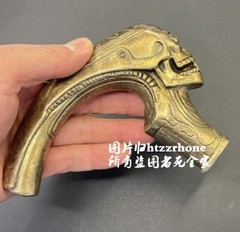Brass Skull Head Walking Stick Cane Handle Top Topper Hand Grip Holder Decor