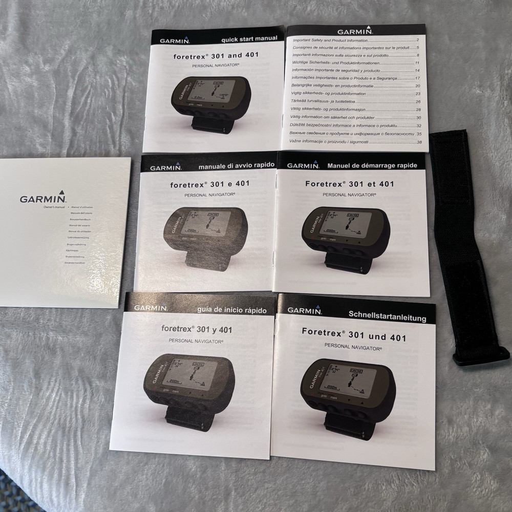 NEW Garmin Foretrex 401 301 Accessory Kit – Wrist Strap, Manuals, CD *NO WATCH*