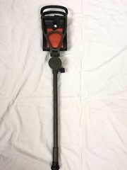 LEATHER SHOOTING STICK WALKING SEAT STICK FOR WALKING WITH RUBBER FERRULE.
