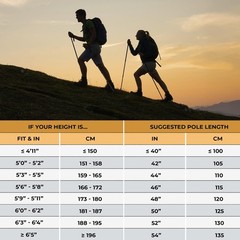 Foxelli Carbon Fiber Trekking Poles – Lightweight Collapsible Hiking Khaki