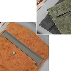 PU Leather A4 File Folder Document Holder Waterproof Portfolio Envelope Brown