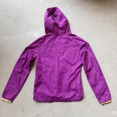 Columbia Lightweight Purple Hiking Windbreaker Jacket with Yellow Zippers