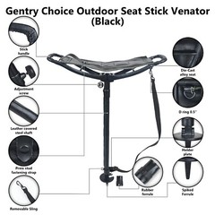 Outdoor Shooting Stick Adjustable Seat Hunting Stick Chair Camping Fishing Stool