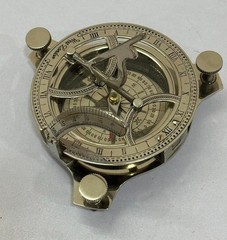 Silver Sundial Pocket Compass 3″ for Hiking, Camping & Nautical Outdoor Use