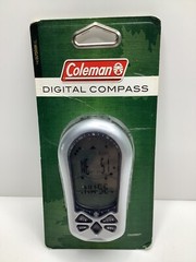New Coleman Digital Compass Temp Time Date Compass Alarm Stopwatch Thermometer
