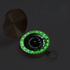 Glow in the Dark Compass with Flip Cover for Hiking Camping Navigation