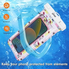 x Sanrio Waterproof Phone Pouch – Floating Phone Case Dry Bag Hello Kitty Grid